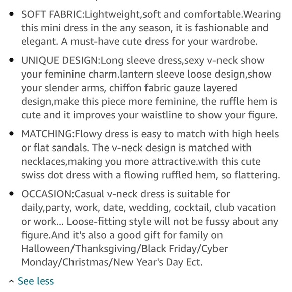 👗 Long Sleeve Swiss Dot Dress - Picture 10 of 14